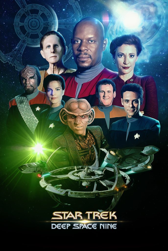 Poster for "deep space nine" - captain sisko and the crew of ds9