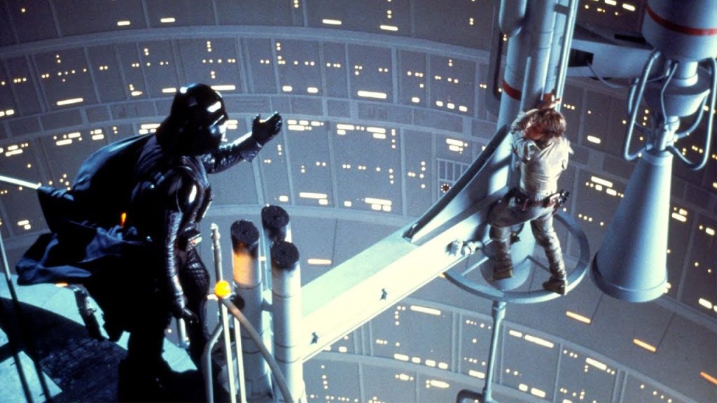 The iconic scene from the empire strikes back where vader tells luke who his father really is... - top 25 best lightsaber battles in star wars!