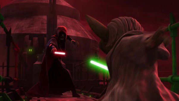 Yoda confronts darth sidious in star wars: the clone wars - top 25 best lightsaber battles in star wars!