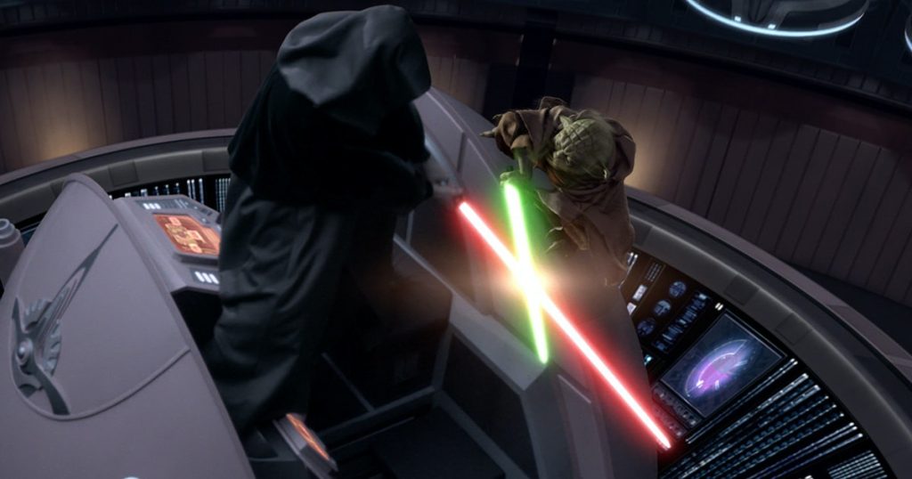 Lightsaber battle between yoda and the emperor in star wars: revenge of the sith - top 25 best lightsaber battles in star wars!